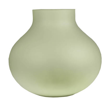 Szklany wazon W-591A H:28cm D:31cm Zielony Mat