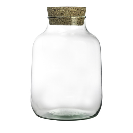 Szklany wazon W-629A+korek H:20cm D:14,5cm