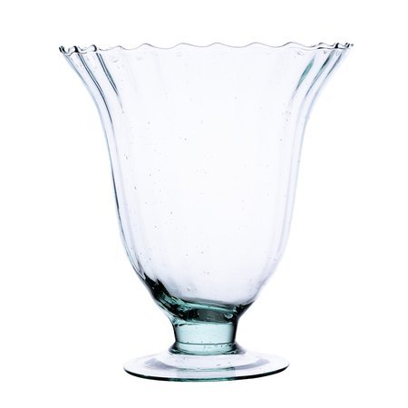 Szklany wazon na stopie WD-19B optyk H:22cm D:20cm
