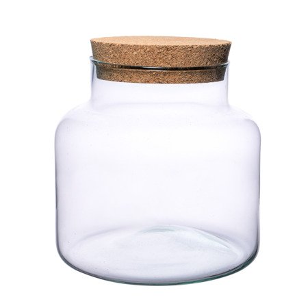 Szklany wazon słój W-395C+korek H:20cm D:19cm 